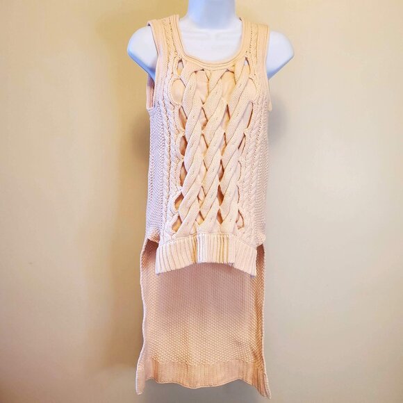 VENUS Peachy Pink Pullover High-Low Sleeveless Sweater Top - S - Picture 1 of 12